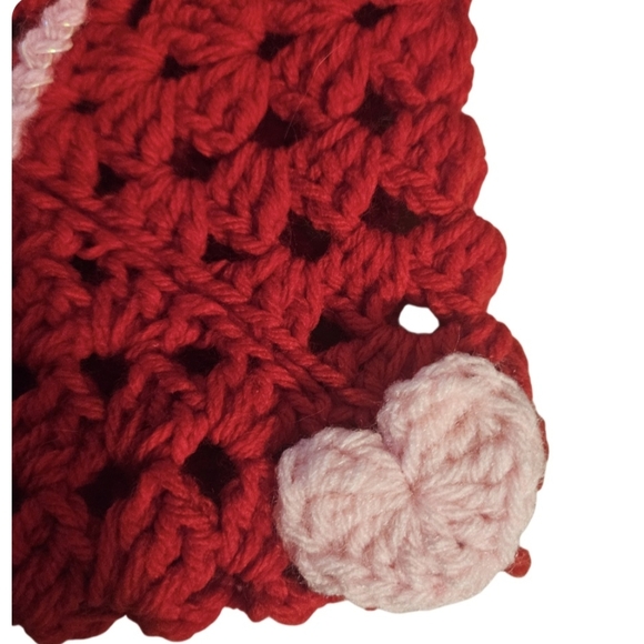 Handmade Granny Square Heart Crochet Handbag Valentine's Day Red Envelope Purse - Picture 6 of 16